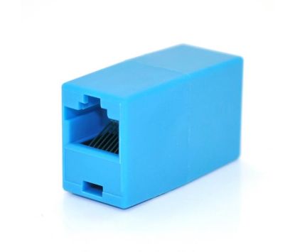  Зображення З`єднувач Merlion (2xRJ45-BLUE/11700) RJ45 патч-кордів мама/мама, блакитний 